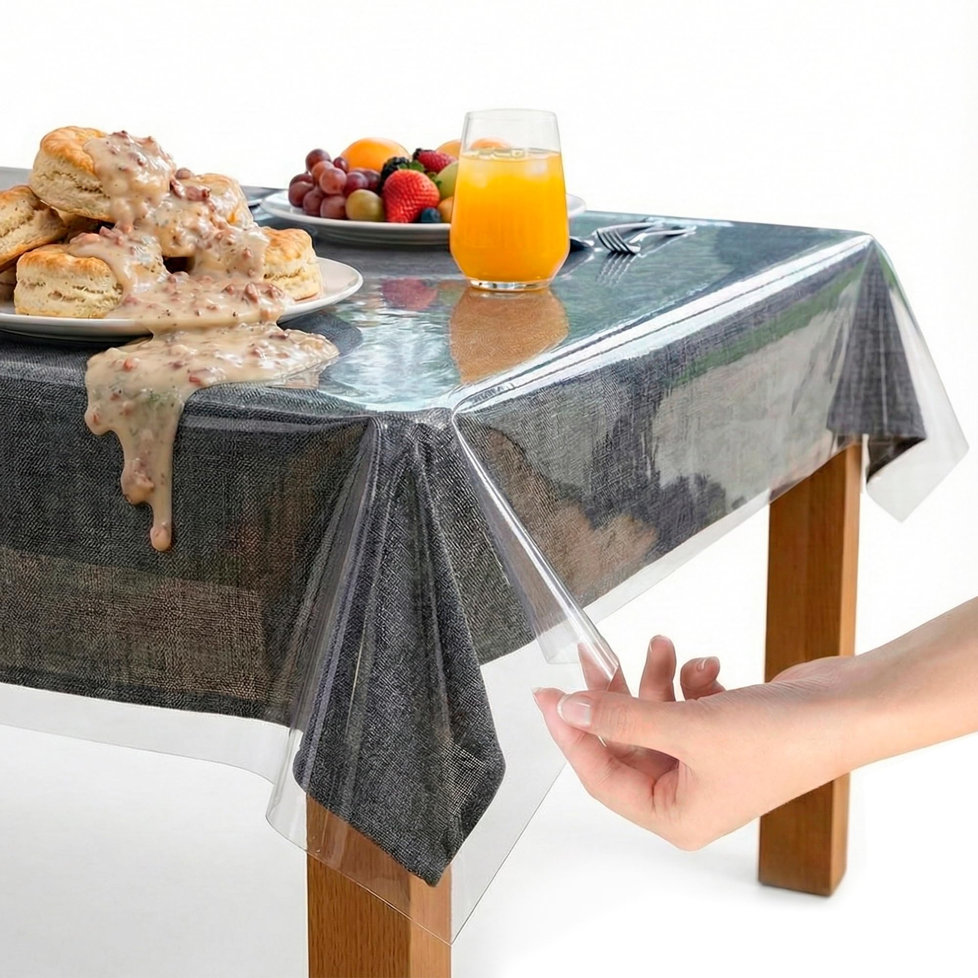 Amazon.com: XFasten Plastic Table Cover Transparent 54 x 120 Inch