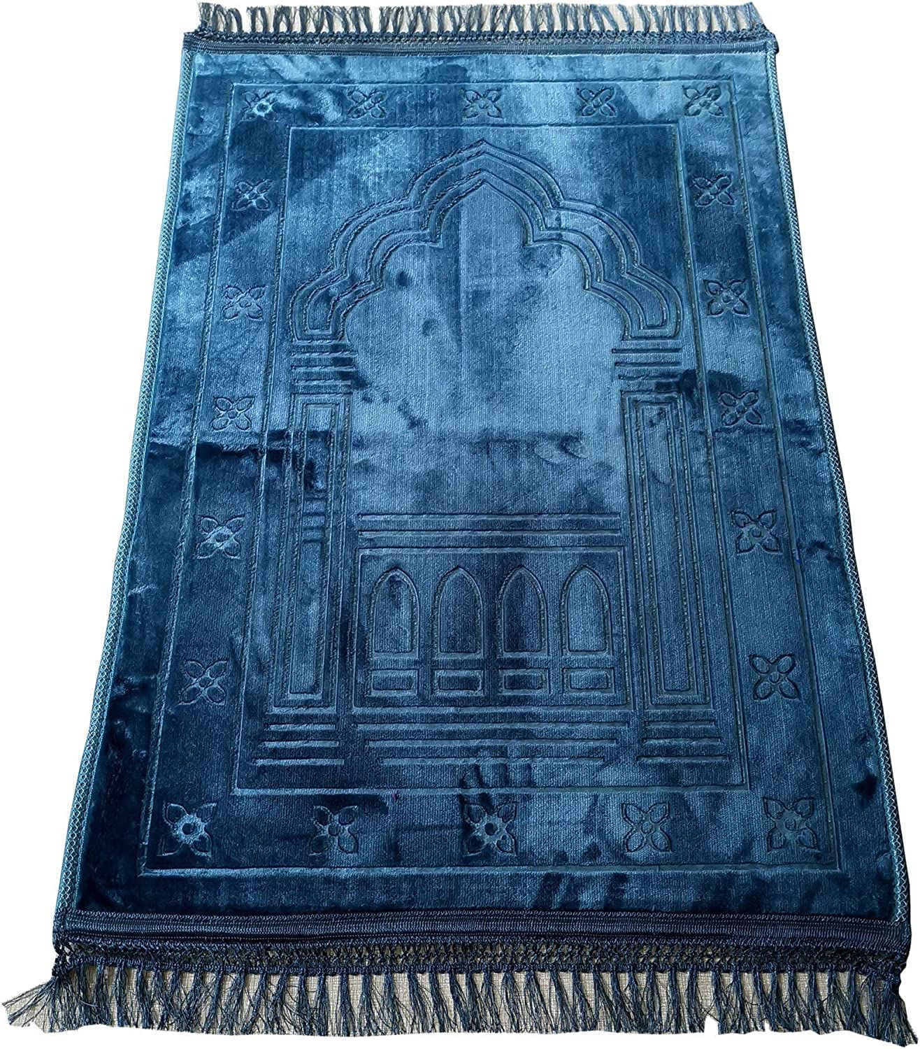 Przenośny dywanik modlitewny, koc, mata modlitewna, muzułmański 80x120cm islamskie tureckie dywaniki dywan islamski przenośny(Navy Blue)