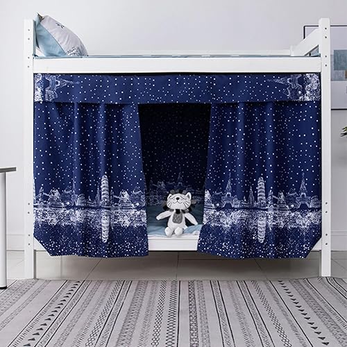 Miniatura 2 de Cortinas opacas para dormitorio individual y individual, litera, a prueba de polvo, para debajo de la cama, cortinas de privacidad, 2 paneles + 1