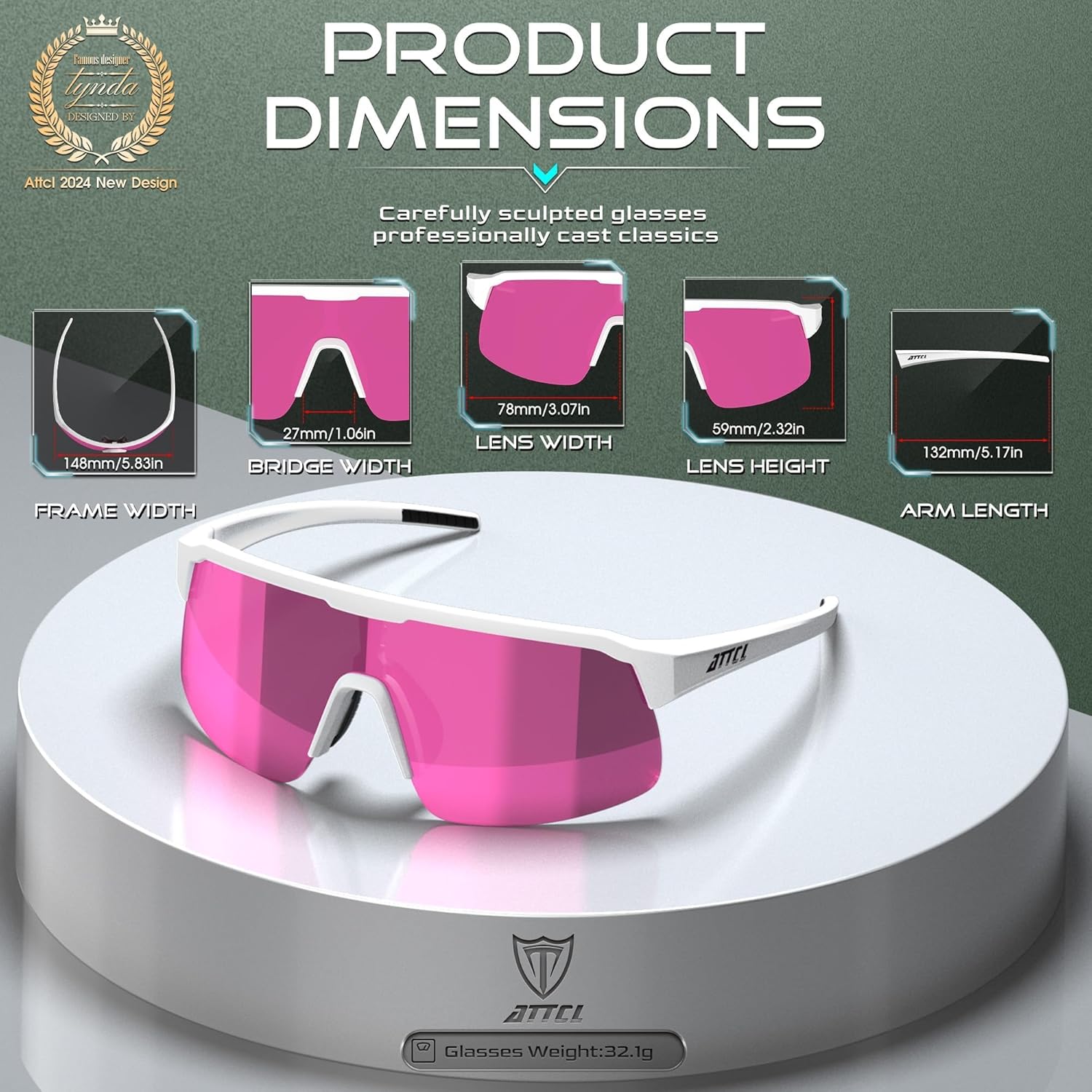 ATTCL Bundle Unisex Sports Cycling Sunglasses Men Women Biking Glasses UV Protection MTB Bicycle Riding Goggles:(KC08-Black-Red)+(KC07-White-Pink)