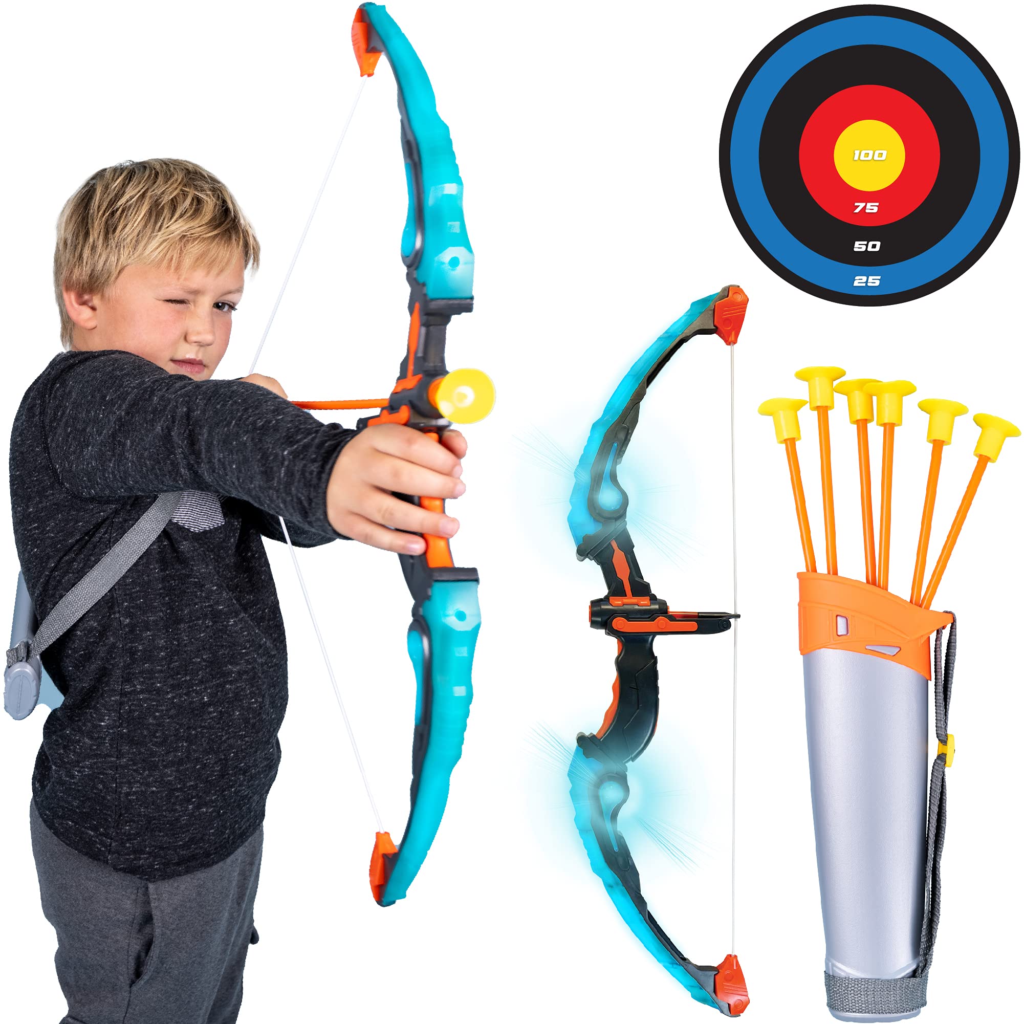 Buy Island Genius LED Bow and Arrow Archery Set Indoor Outdoor Games Toys and Gifts for Kids