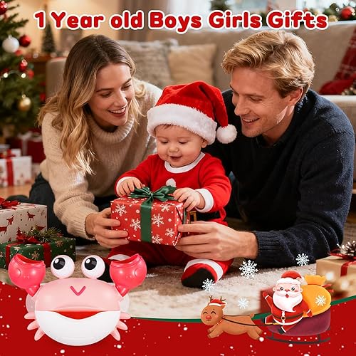 Miniatura 6 de Gigilli Juguetes de baño de cangrejo para bebé, máquina de burbujas de baño recargable para niños pequeños, fabricante automático de burbujas para