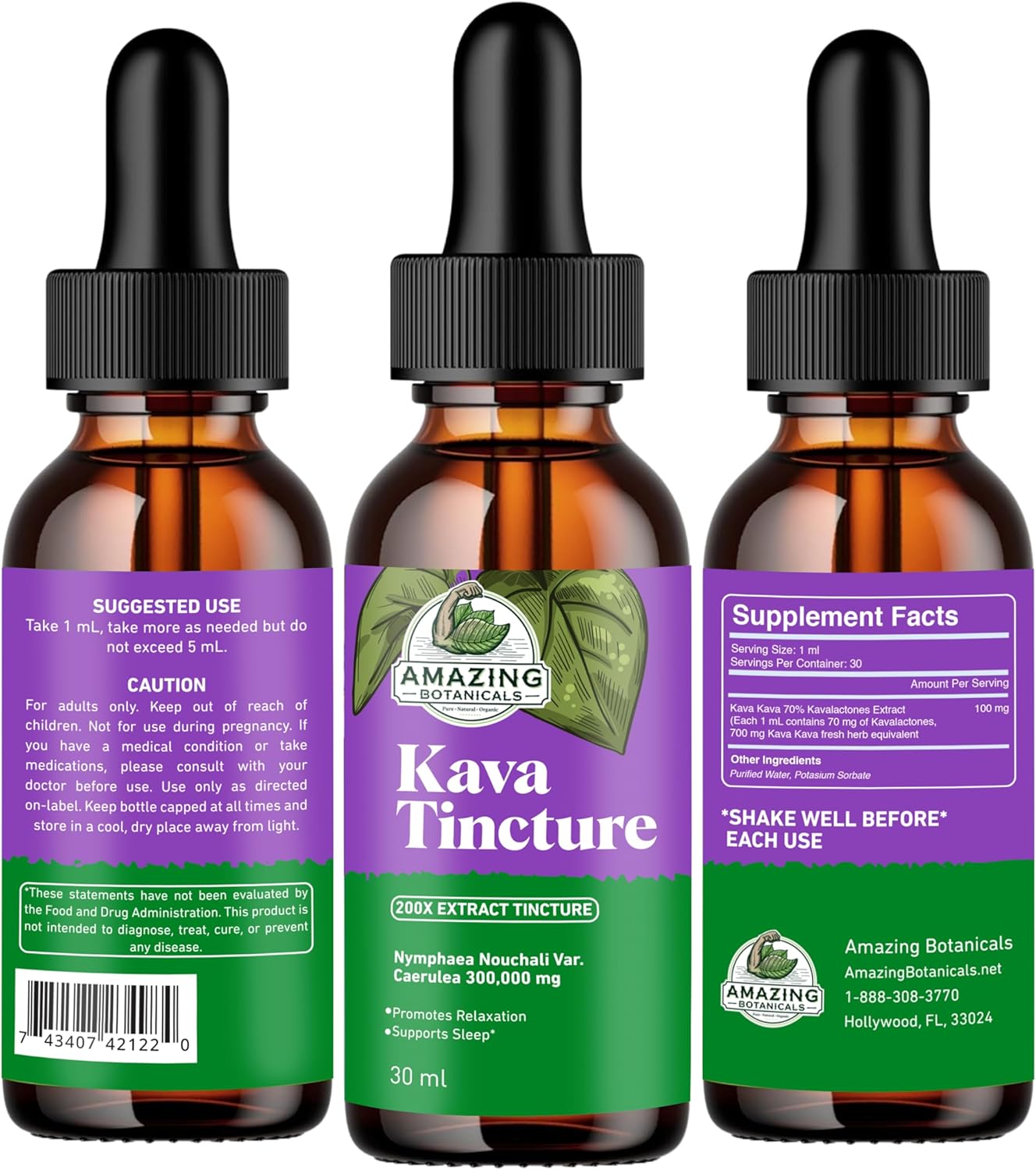 Premium Kava Kava Tincture Herbal Supplement for Natural Calm