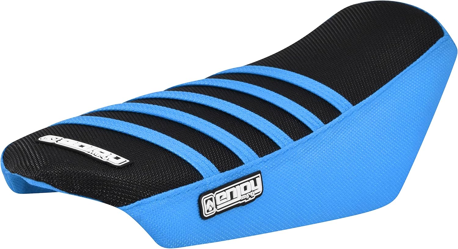 Enjoy Mfg USA-Made Seat Cover - Compatible with Talaria Sting E-Bike Electric Motorcycle #362 (Light Blue & Black w/Light Blue Ribs)