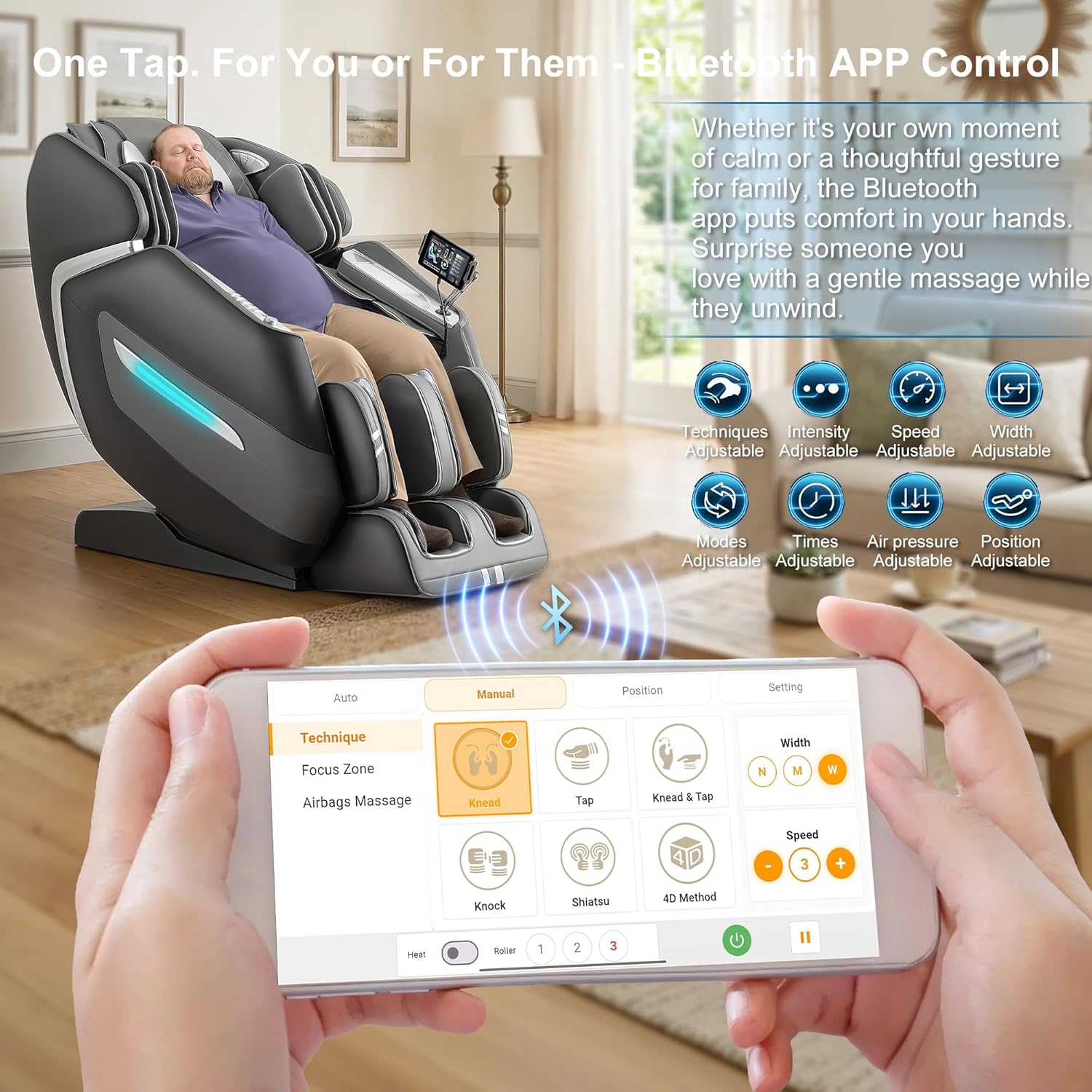 MassaMAX A580 2026 4D Massage Chair for Big & Tall People Full Body Massage Up to 6'10" & 500 lbs, Cloud Upgrade, APP Control, 27 Modes, 59" SL Track, Auto Footrest Extension, and Heating (Black) Beta