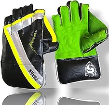 Thala-G PVC Rubber Cricket Wicket Keeping Gloves, Adult (Colour-Black & Green)-Thala-G