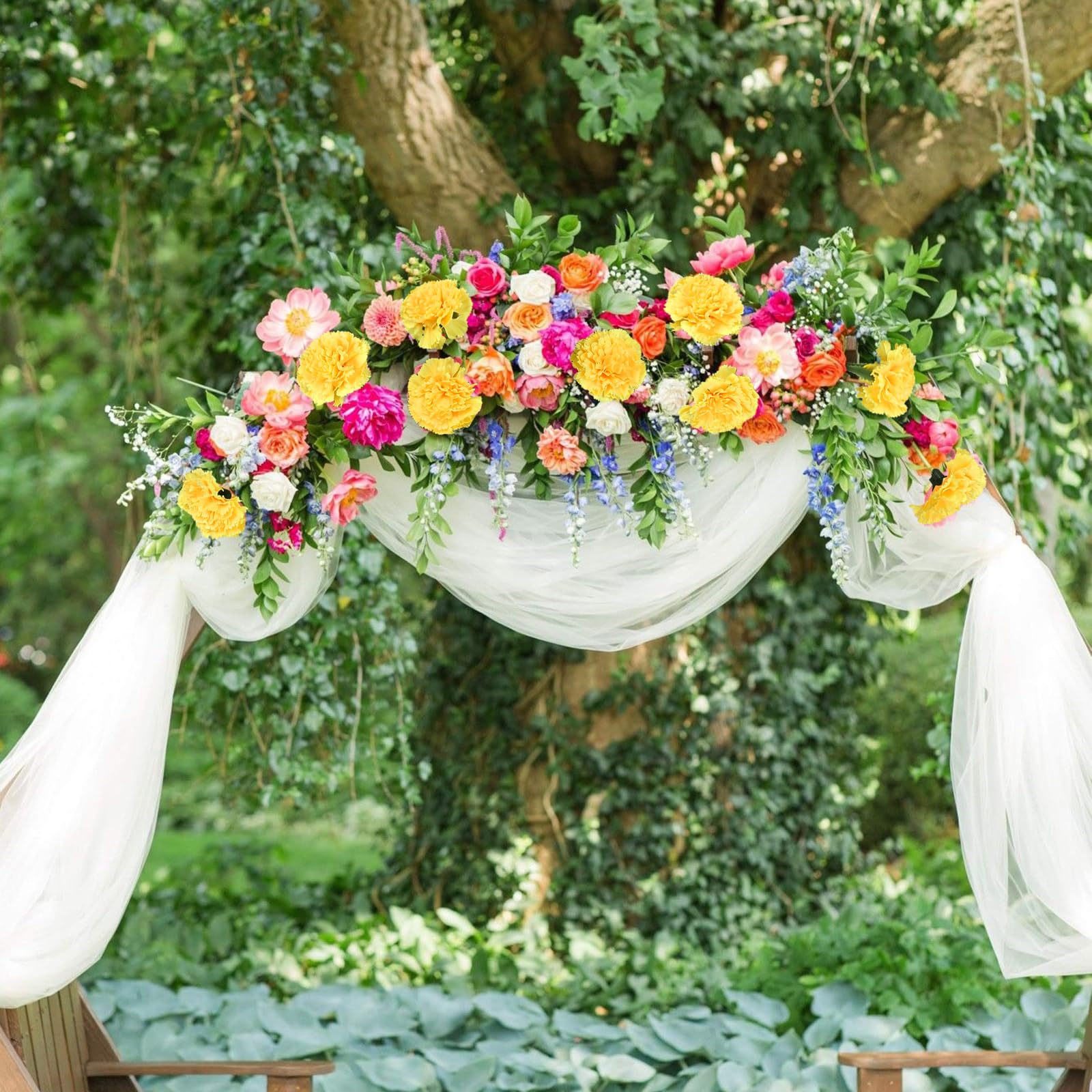 IPOPU Gelbe Nelken, künstliche Blumen, 6 Stück, künstliche Nelken, Seidenblumen, 83,8 cm lange Blumen für hohe Vasen für Hochzeit, Zuhause, Tischdekoration, Blumenarrangement, Gelb