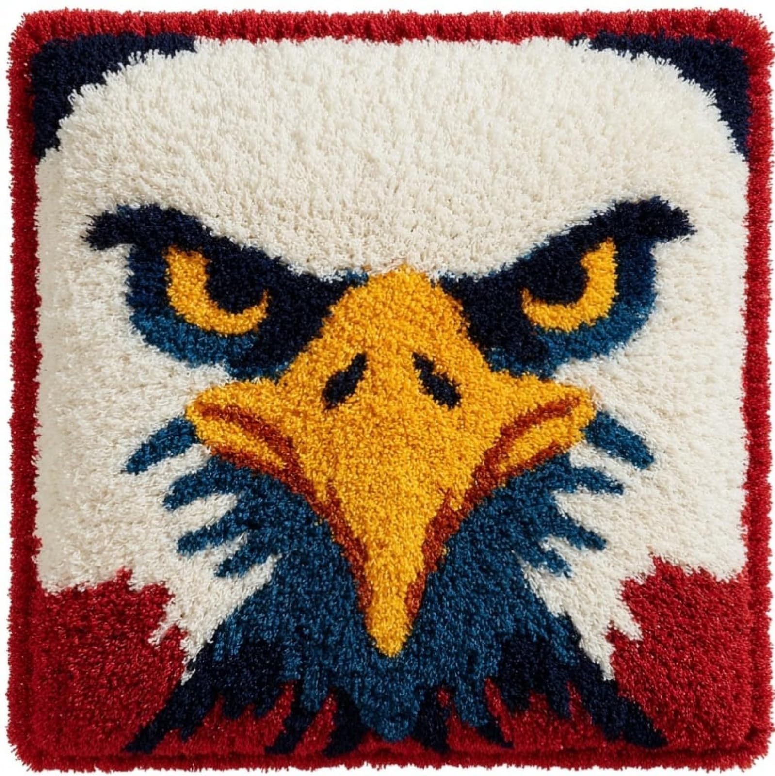 AxiangziK DIY Latch Hook Cushion Kit for Adults,Bald Eagle (Animal Bird)