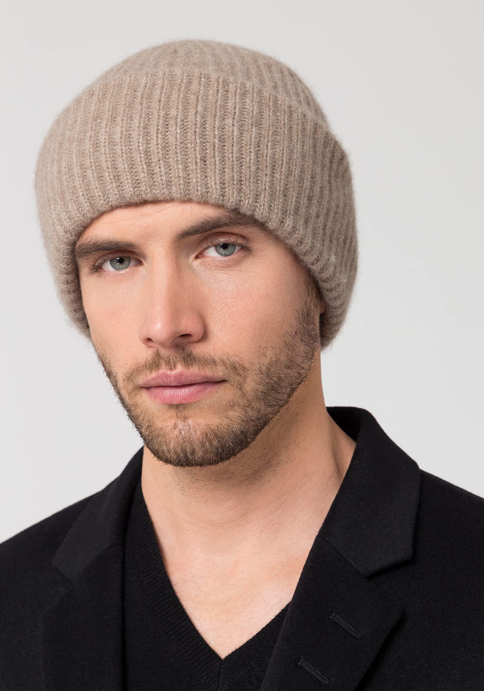 Style & Republic Męska czapka beanie ze 100% kaszmiru | szlachetna czapka męska z najlepszego kaszmiru | obwód talii 56 cm