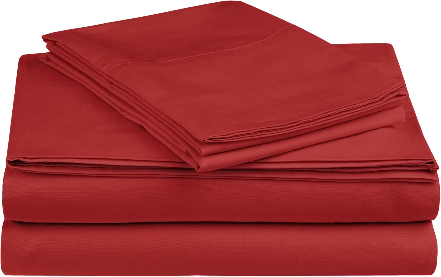 Amazon Brand – Pinzon 300-Thread-Count 100-Percent Cotton Percale Sheet Set, California King, Rosewood