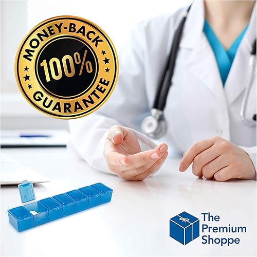 Miniatura 6 de USA Merchant - Pastillero pequeño de 7 días con tapas de cierre a presión - Organizador semanal de pastillas 4 veces al día o dispensador de 28 días