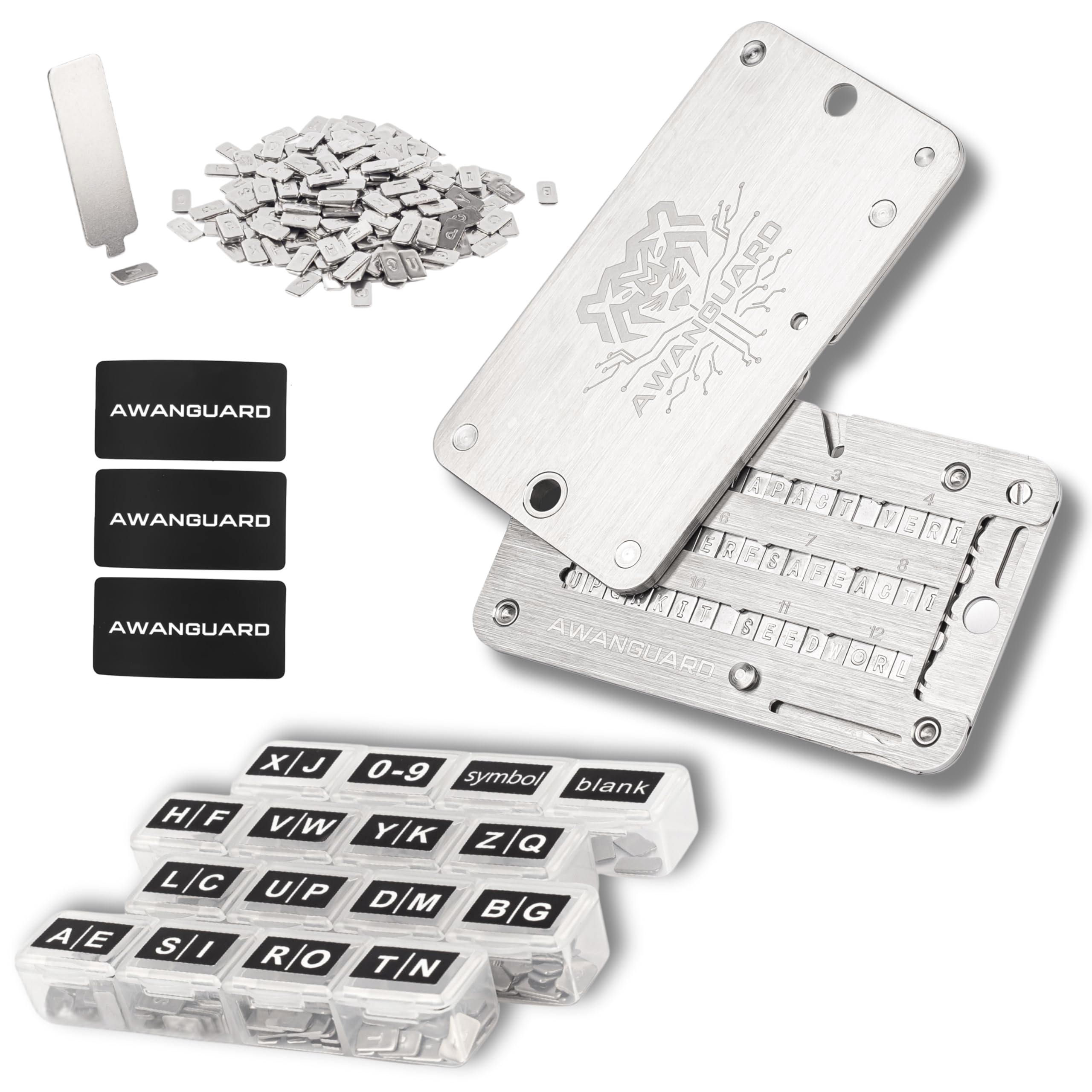Premiere Basic Bitcoin Steel Wallet 24 Seed Phrase Recovery Key Backup Metallplatte Offline Crypto Cold Storage BIP 39