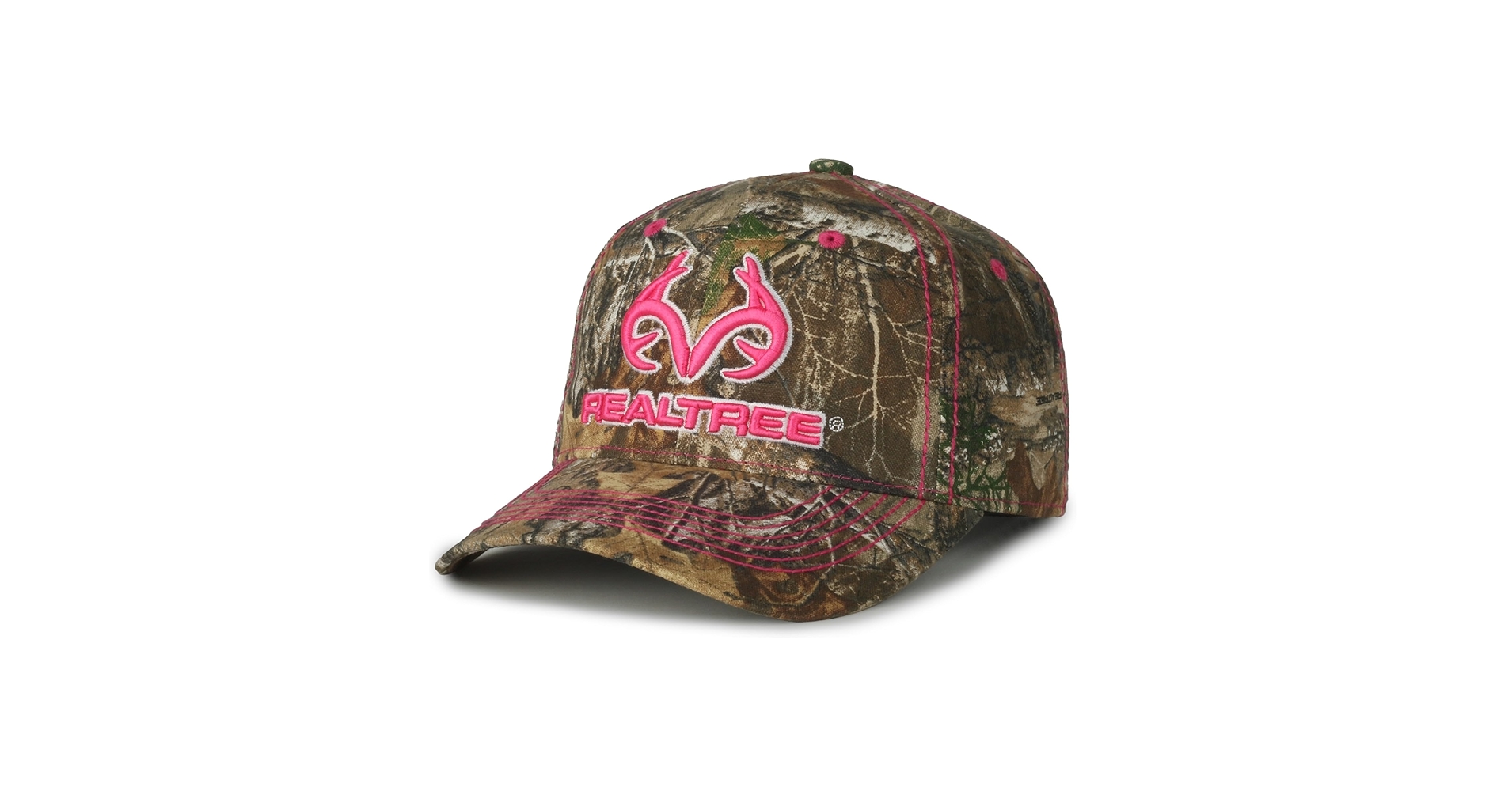 Realtree 3D Pink Antler Logo Hunting Camo Cap Hat Visor, RT