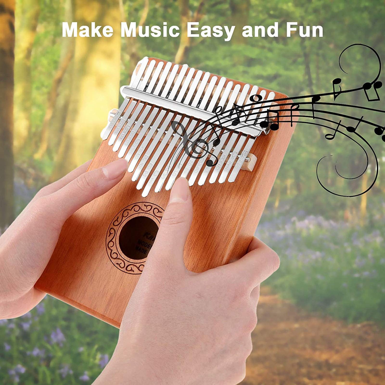Professionelle 17 Schlüssel Thumb Piano Kalimba, Natürliche Mahagoni Massivholz Mbira Finger Piano Musikinstrument Geschenke für Kinder Erwachsene Anfänger (Color : Red)