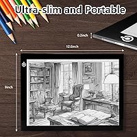 Vista 2 de NXENTC Almohadilla de luz de trazado A4, caja de luz de trazado ultrafina con alimentación USB, mesa de luz de trazado Artcraft para artistas