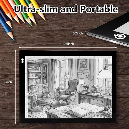 Miniatura 2 de NXENTC mesa A4 de luz para dibujo, ultrafina, funciona por USB, para artistas, dibujos, bocetos, animaciones