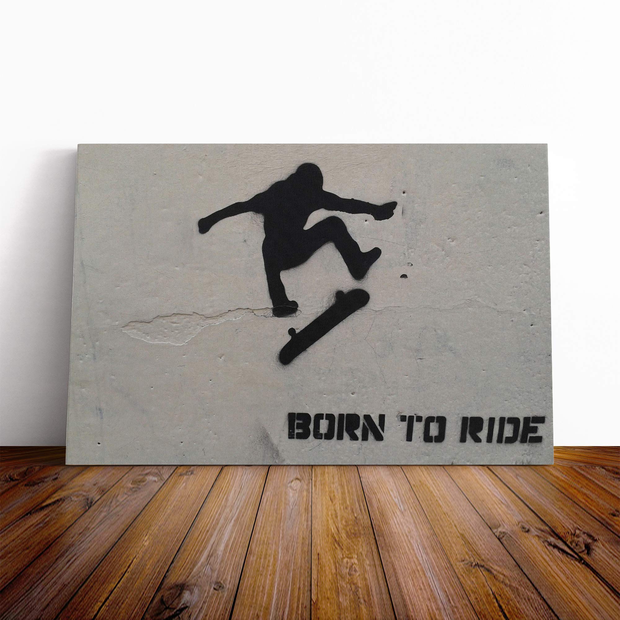 Skateboarding Graffiti Wall Art Canvas Print | Gallery Wrapped 30mm Frame Wall Art | 30x20 inches | Ready to Hang | Contemporary Picture | Living Room Bedroom Lounge Office
