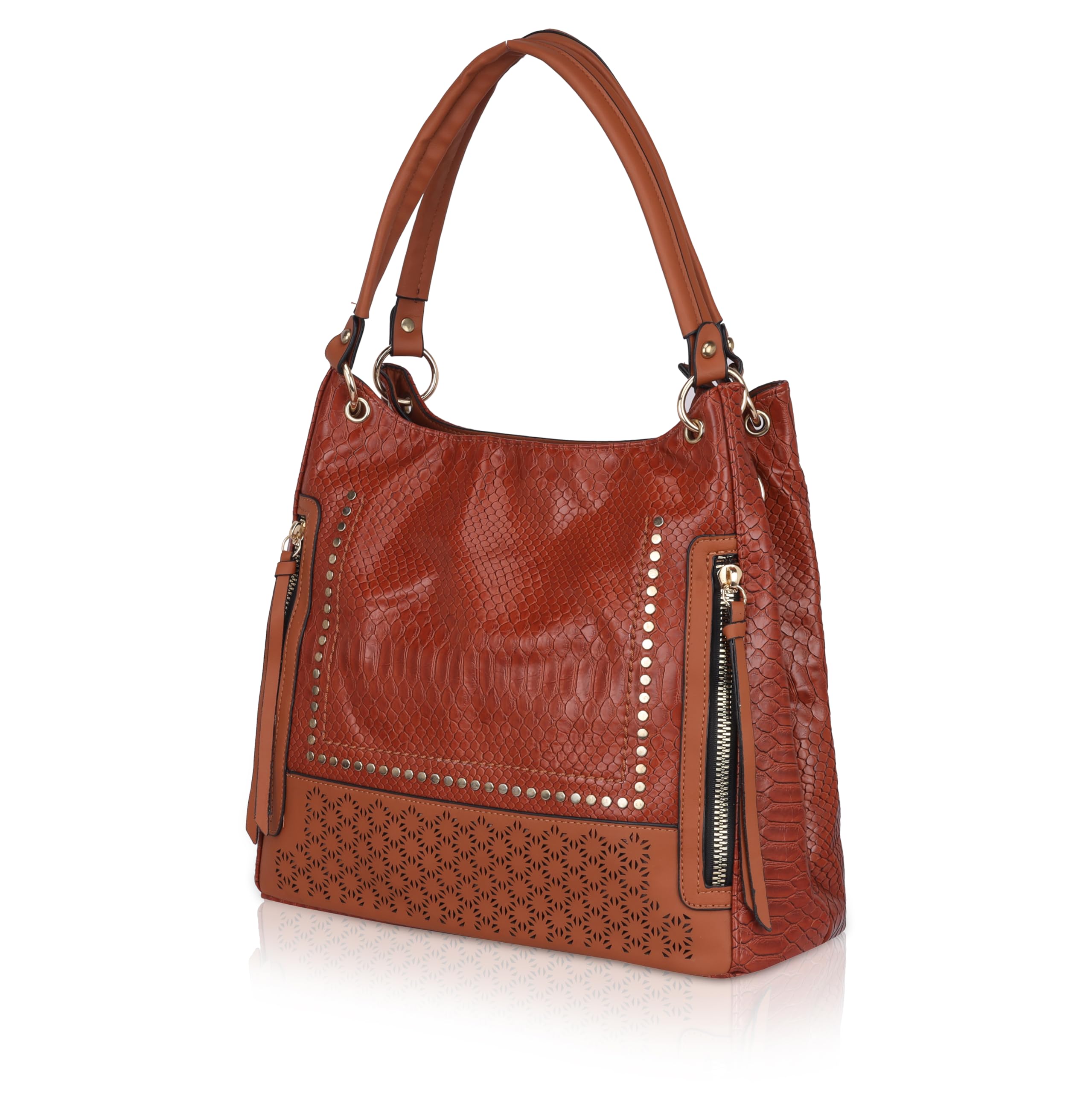 don cavalli Purse for women Pu Leather Edgy Chic Rectangular Pu Ladies Tote Bag With Front Studs And Multiple Pockets For EffortlessStyle (_Brown) (B0D1CTKK59) Amazon Price History, Amazon Price Tracker