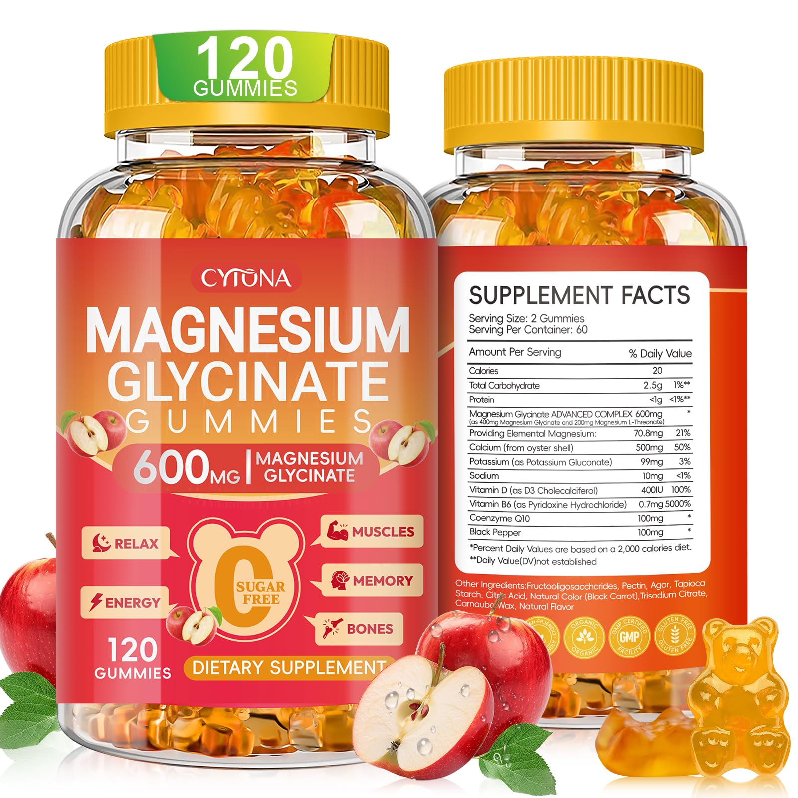 Magnesium Glycinate Gummies 600mg, Chewable Sugar Free Magnesium Gummies — Amazon image 13