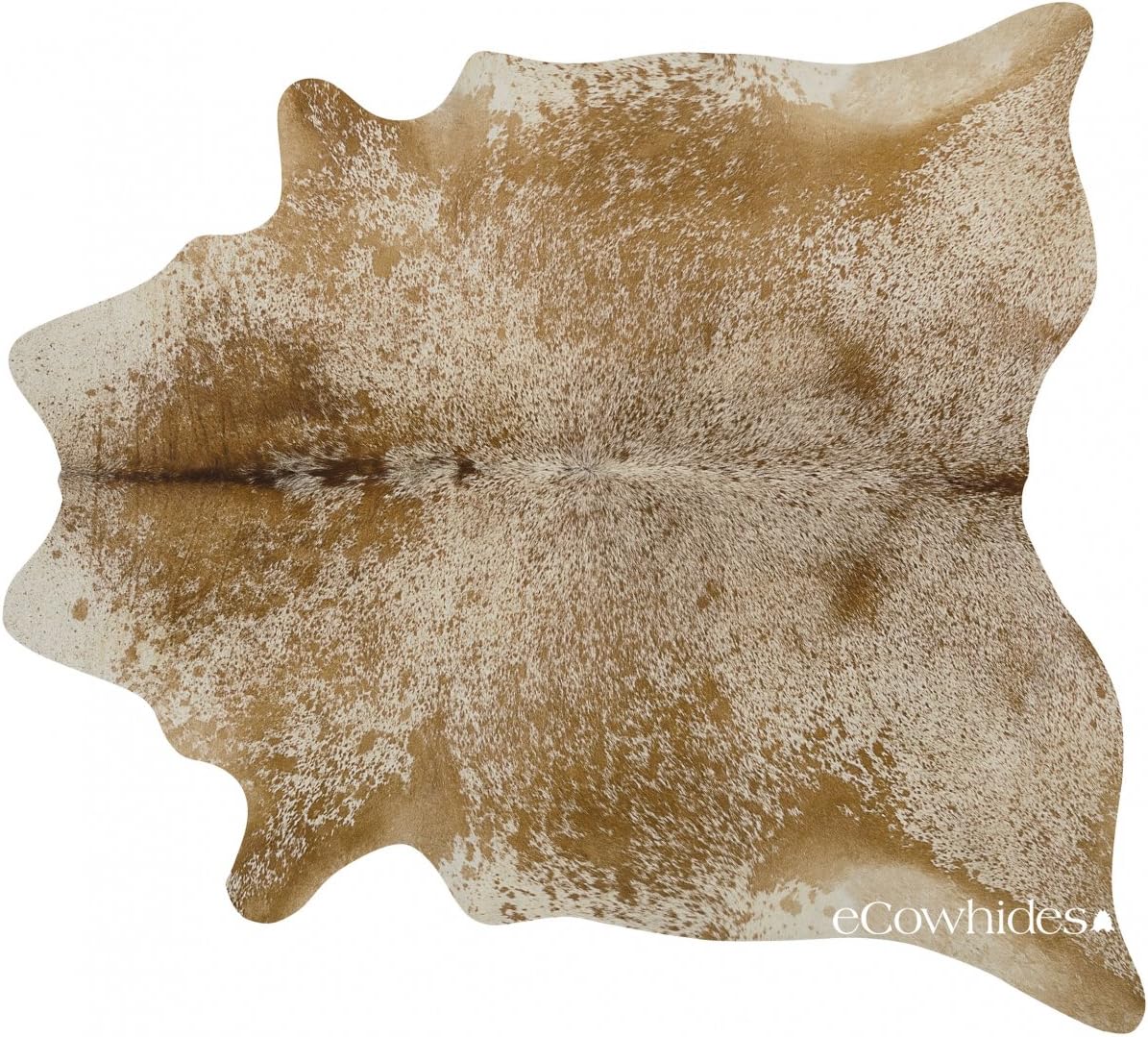 ecowhides 100% Genuine Brazilian Cowhide Rug - Brown Salt and Pepper - Luxury Cowskin Cow Hide Leather Area Rug Home Decor, (XL) 7 x 6 ft