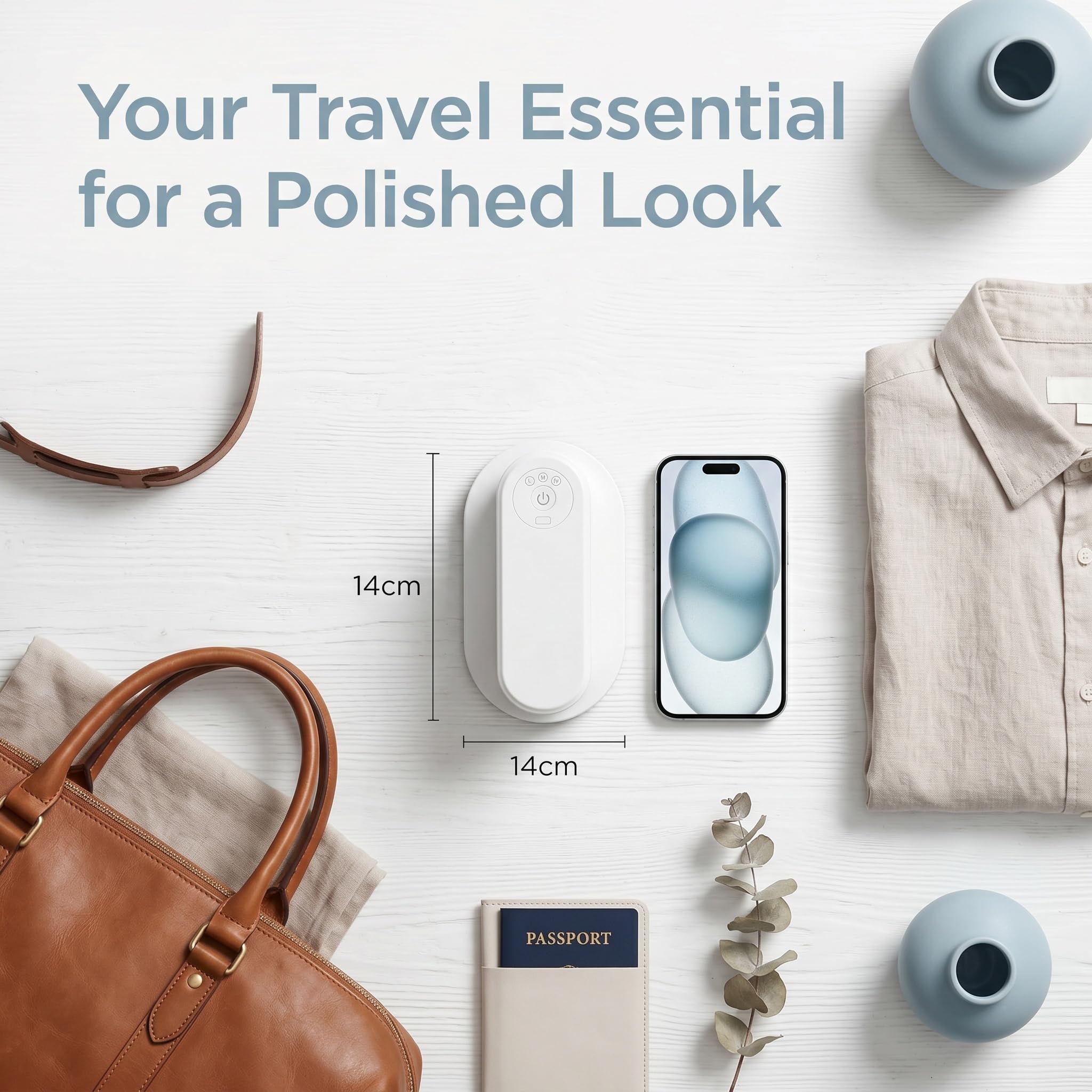 Vaporizador Portátil Recargable por USB - Calentamiento Rápido En 30 Segundos, 110 W De Potencia, 3 Niveles De Calor, Diseño Inalámbrico, Ideal para Viajes, Elimina Arrugas De La Ropa.