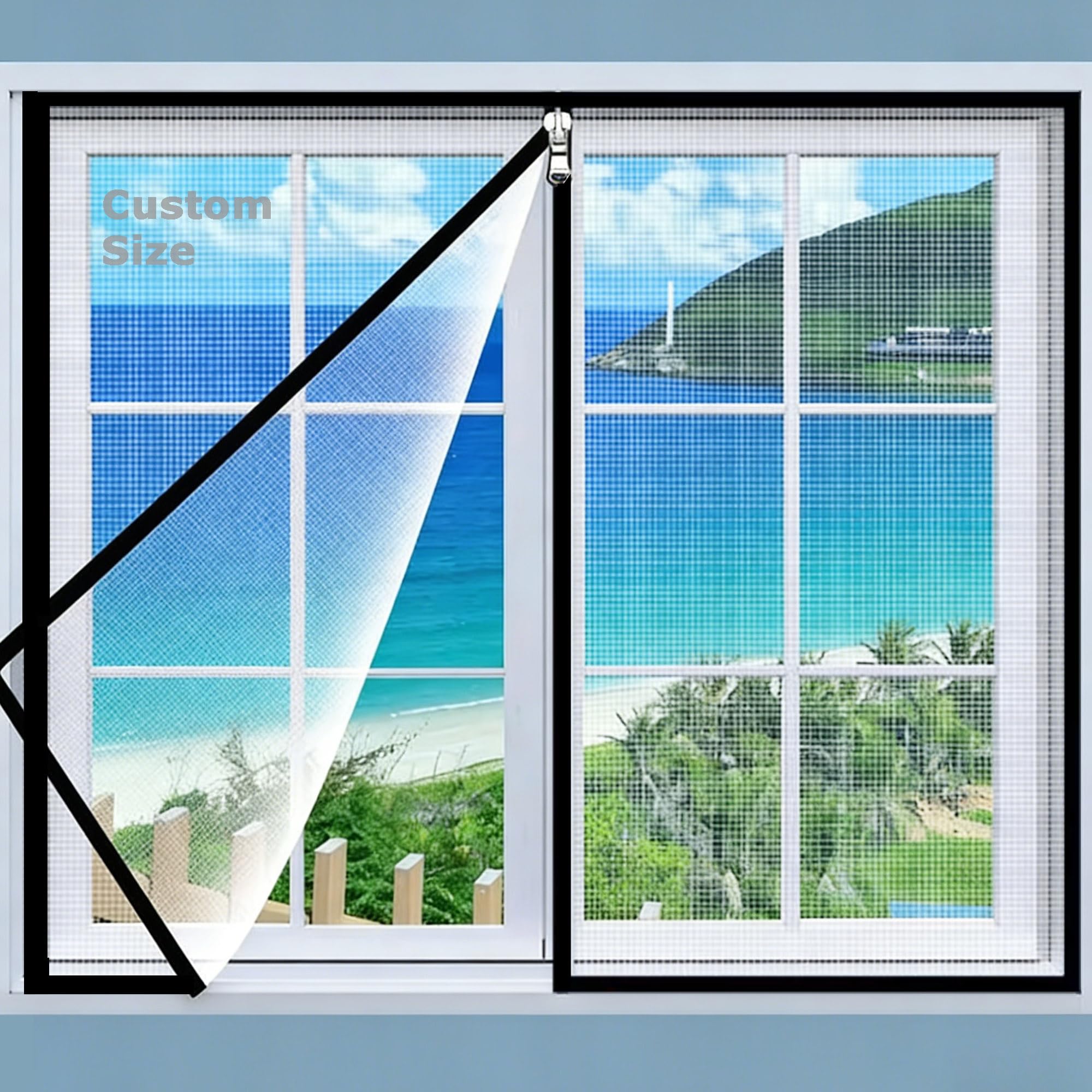 Custom Size Window Screen Net, Anti-Mosquito Insect Fly Screen Mesh, Anti-Scratch Cat Safety Window Mesh, Self-Adhesive Pet Protection Netting for Home Balcony