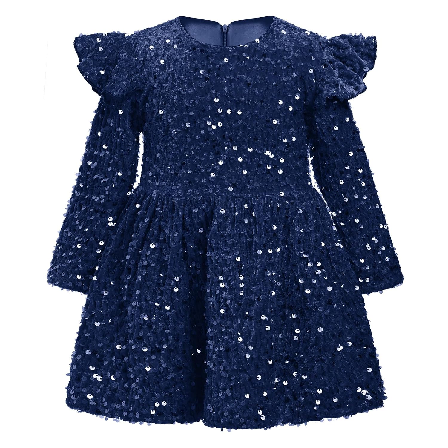 ODIZLI Kids Girls Fall Winter Long Sleeve Sequin Velvet Ruffle Tutu Dress Wedding Flower Girl Party Dress - Review, Price and Buying Guide