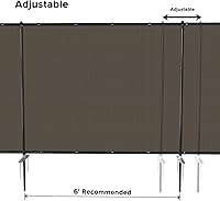 Vista 7 de Kit de Cerca de Privacidad de 5'x9' Pantalla de Malla Independiente con Postes de Hierro Cercado Temporal Exterior Patio Trasero Divisor Perro Aire