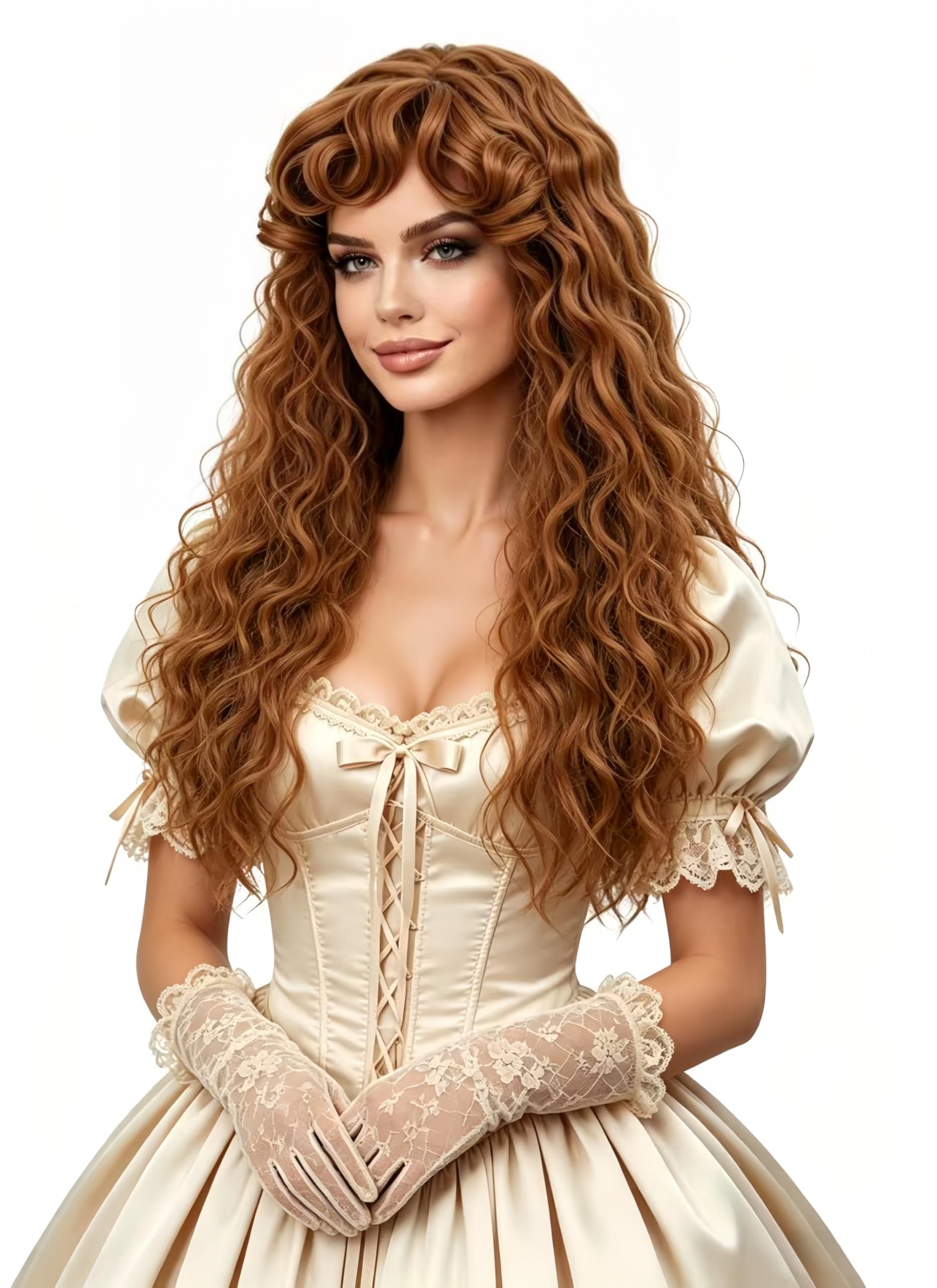 Photo 1 of Gerulyss Long Curly Brown Wig