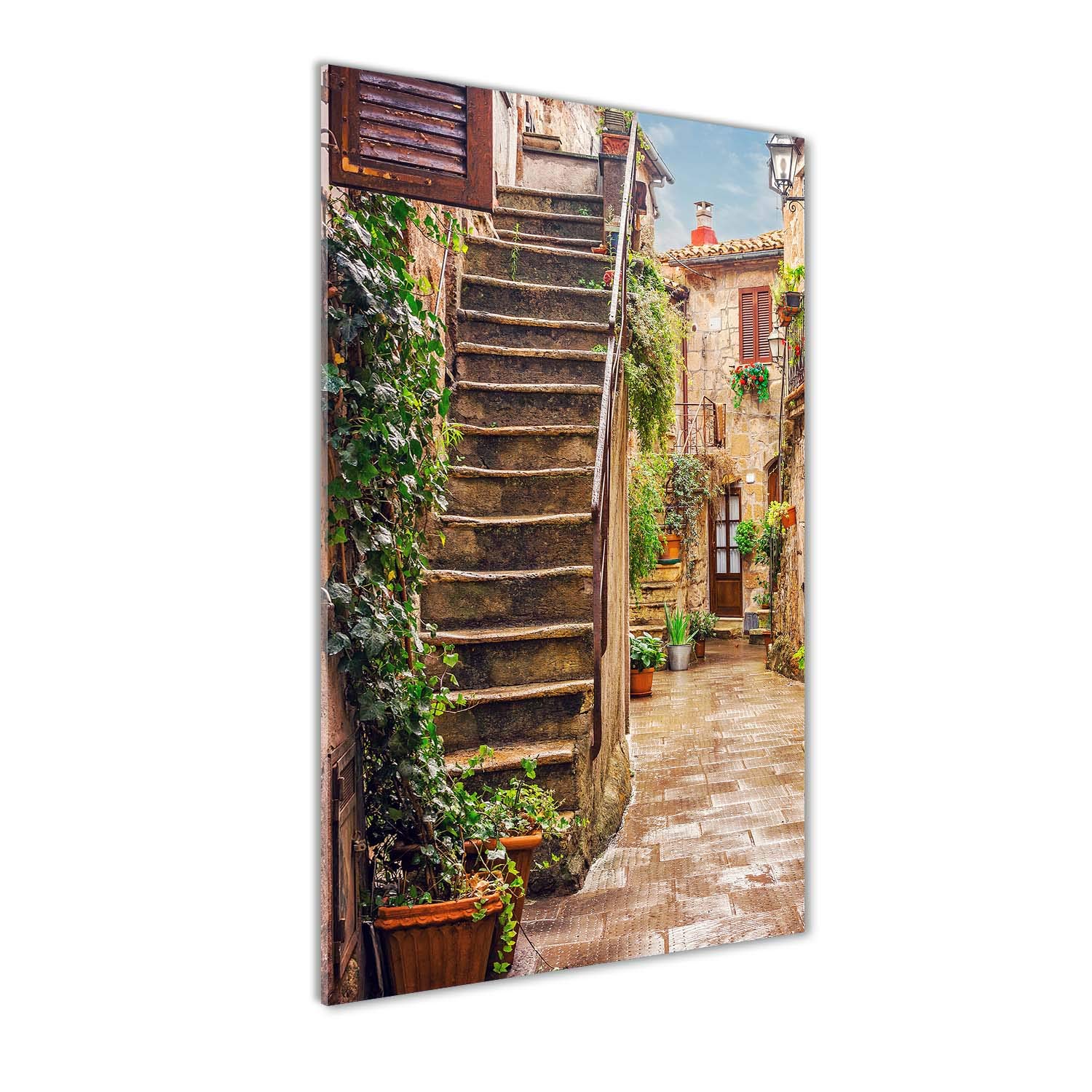 Photo décorative panoramique 60x120 cm et tableau d'architecture sur verre beige