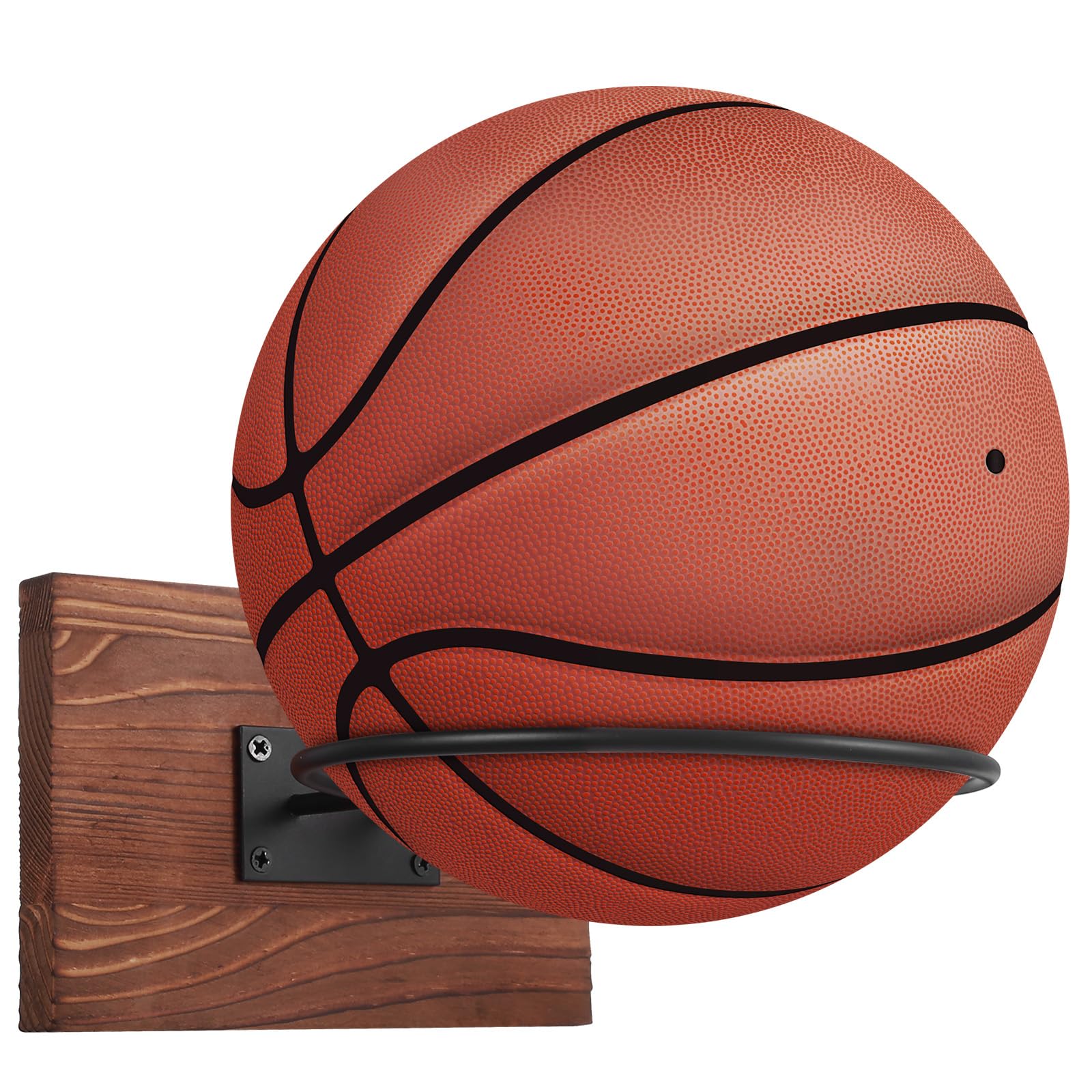 Porta Palloni da Calcio a Parete, Supporto per Pallone Basket Rugby Pallavolo, Espositore (Nero)