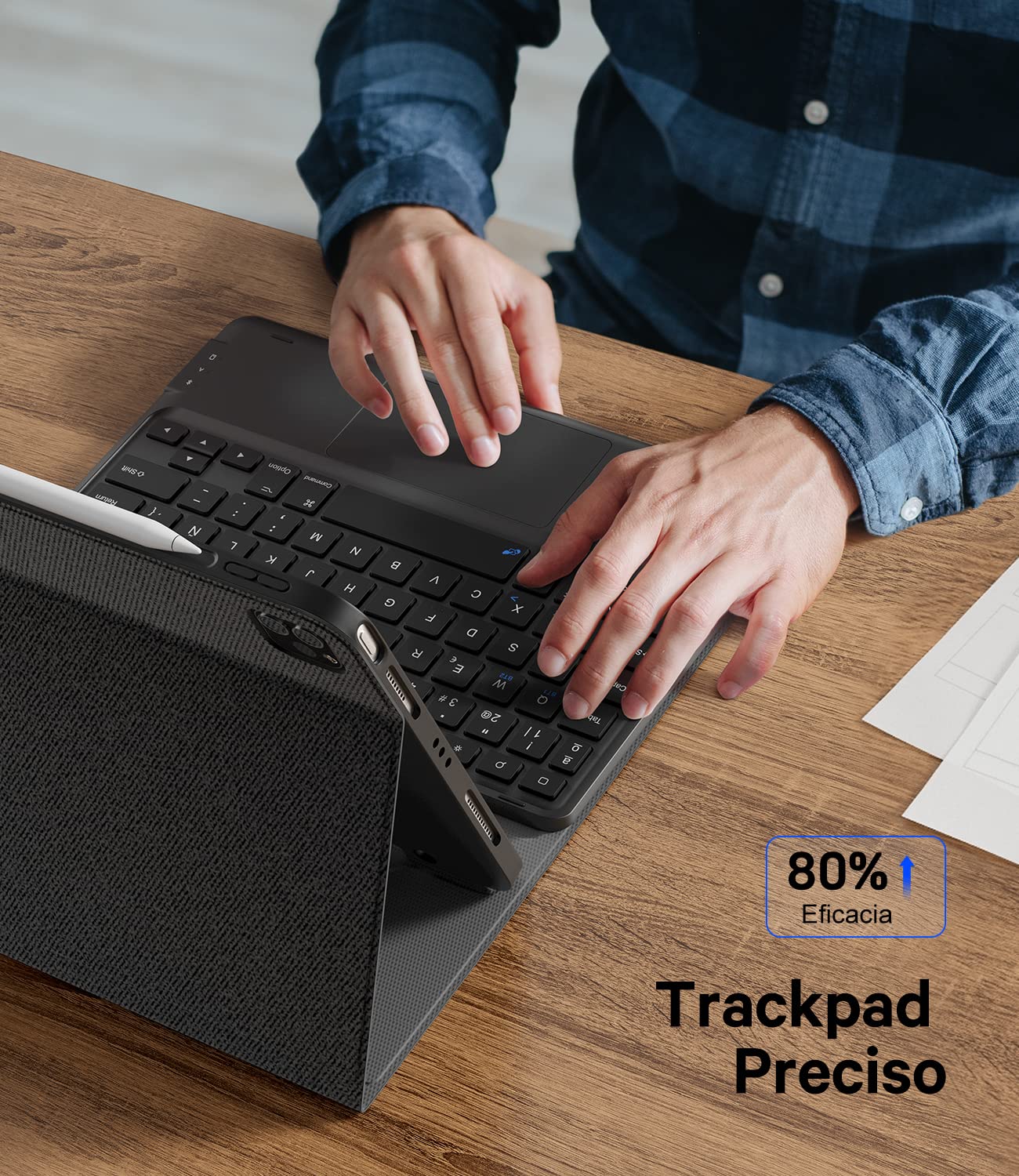 Earto Funda con Teclado para iPad Air 11 Pulgadas (M4 2026 / M3 2025 / M2 2024) y iPad Air 10,9 Pulgadas (4.ª a 5.ª Generación), Teclado QWERTY Español con Ñ, Teclado Magnético Bluetooth, Negro