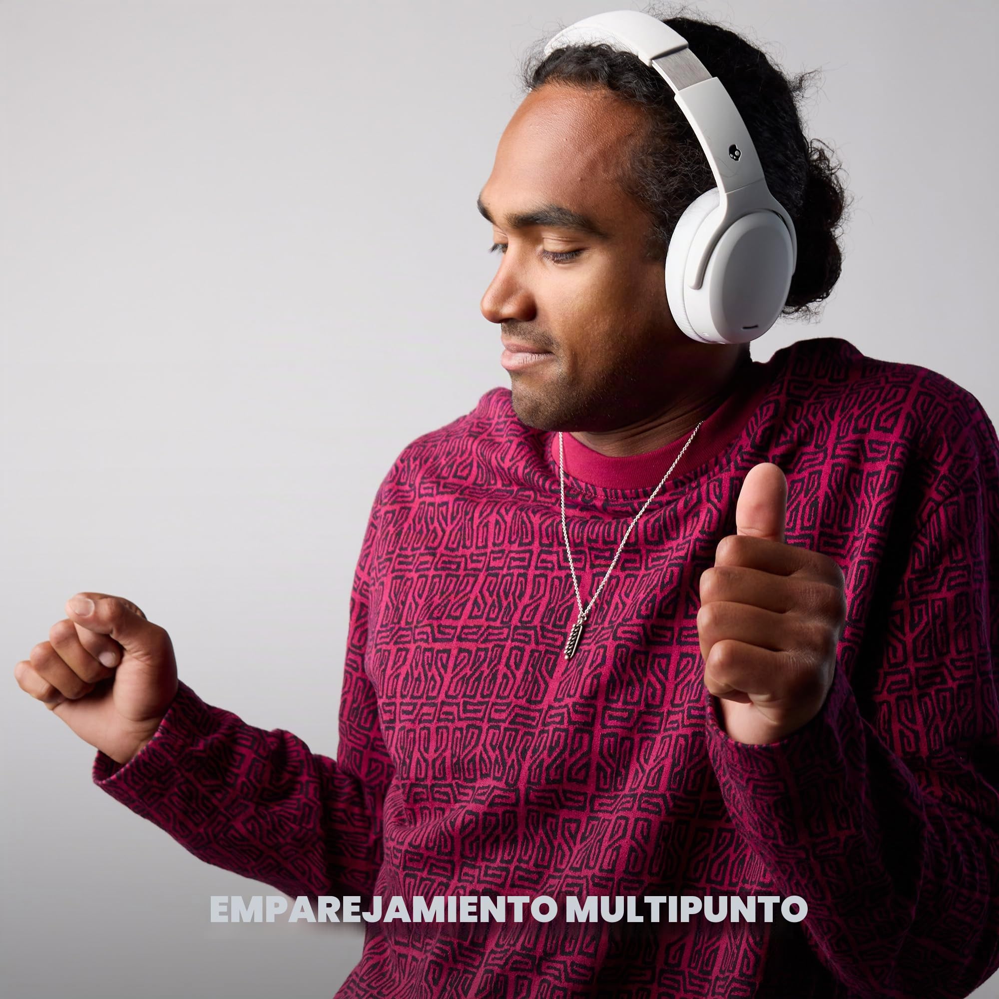 Skullcandy Crusher ANC 2 Cascos Inalámbricos Bluetooth Over-Ear, Multi-Sensory Bass, Cancelación Activa de Ruido, 60 Horas de Autonomía - Blanco