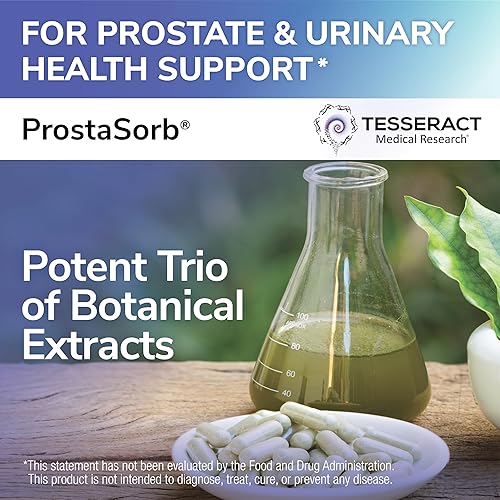 Miniatura 5 de Tesseract ProstaSorb, suplementos de próstata para hombres con palma enana, pigeo y calabaza, apoya la función saludable de la próstata, vaciado de
