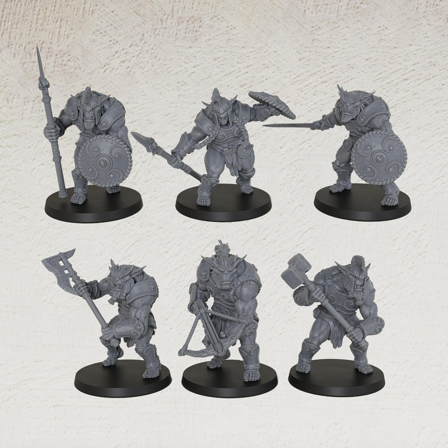 AUSPDICE Troll Monster Warband, 32mm Fantasy RPG DND Miniatures 6pc-AS980A