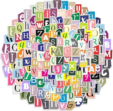 362 Pcs Waterproof Vinyl Letter Stickers for Scrapbooking, A-Z Letters Alphabet Stickers for Scrapbook, Junk Journal, Classroom Decor,Water Bottle, Laptop
