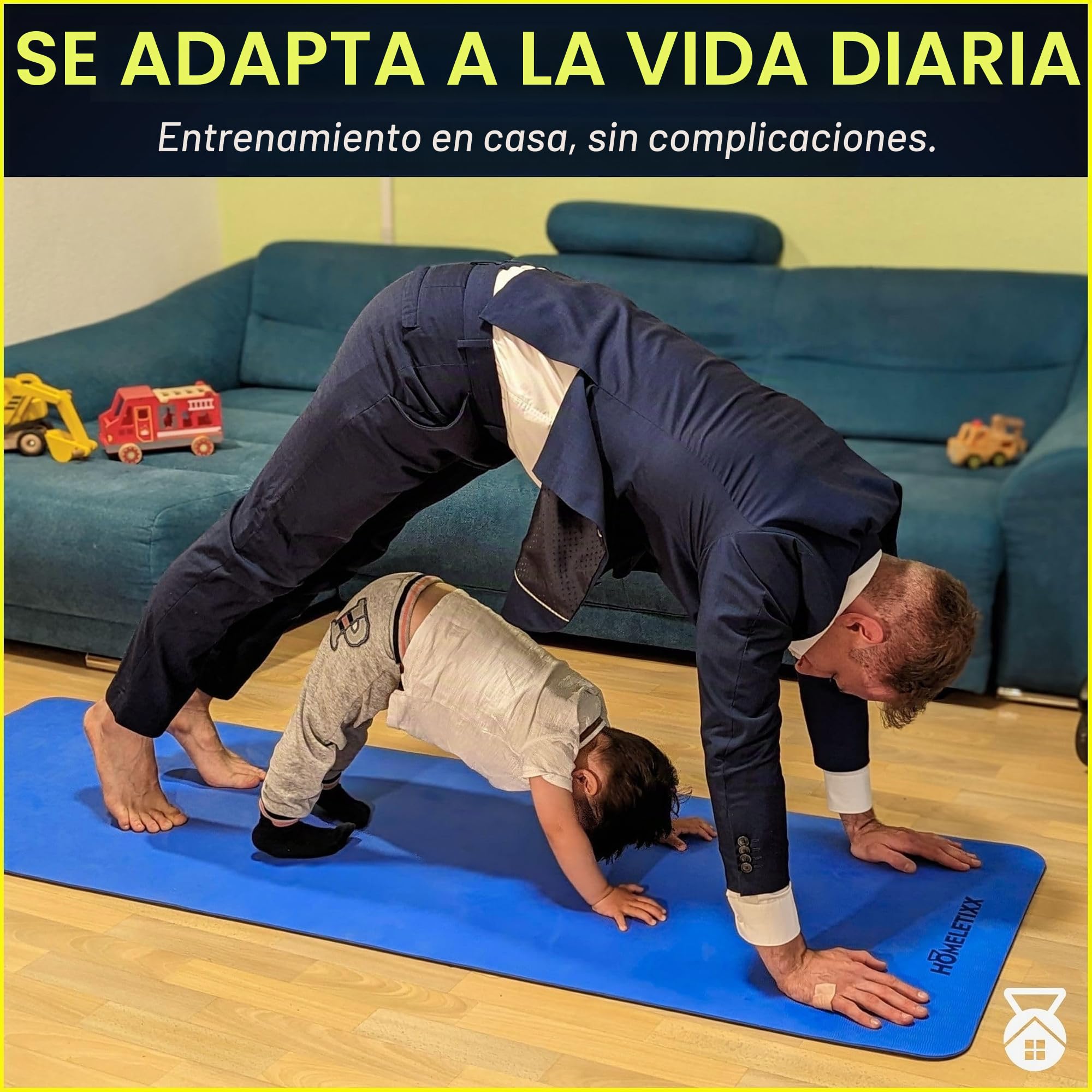 Esterilla de fitness de 200 cm, extra larga, antideslizante, esterilla de yoga y esterilla deportiva XL de 2 m de TPE premium para entrenamiento en casa y gimnasia, esterilla de entrenamiento para
