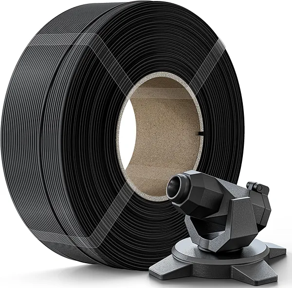 Creality PETG Filament Refill 1.75mm 3D Printer Filament, 1kg (2.2lb) Refilament for Bambu Lab Reusable Spool, Dimensional Accuracy ±0.03mm, Black