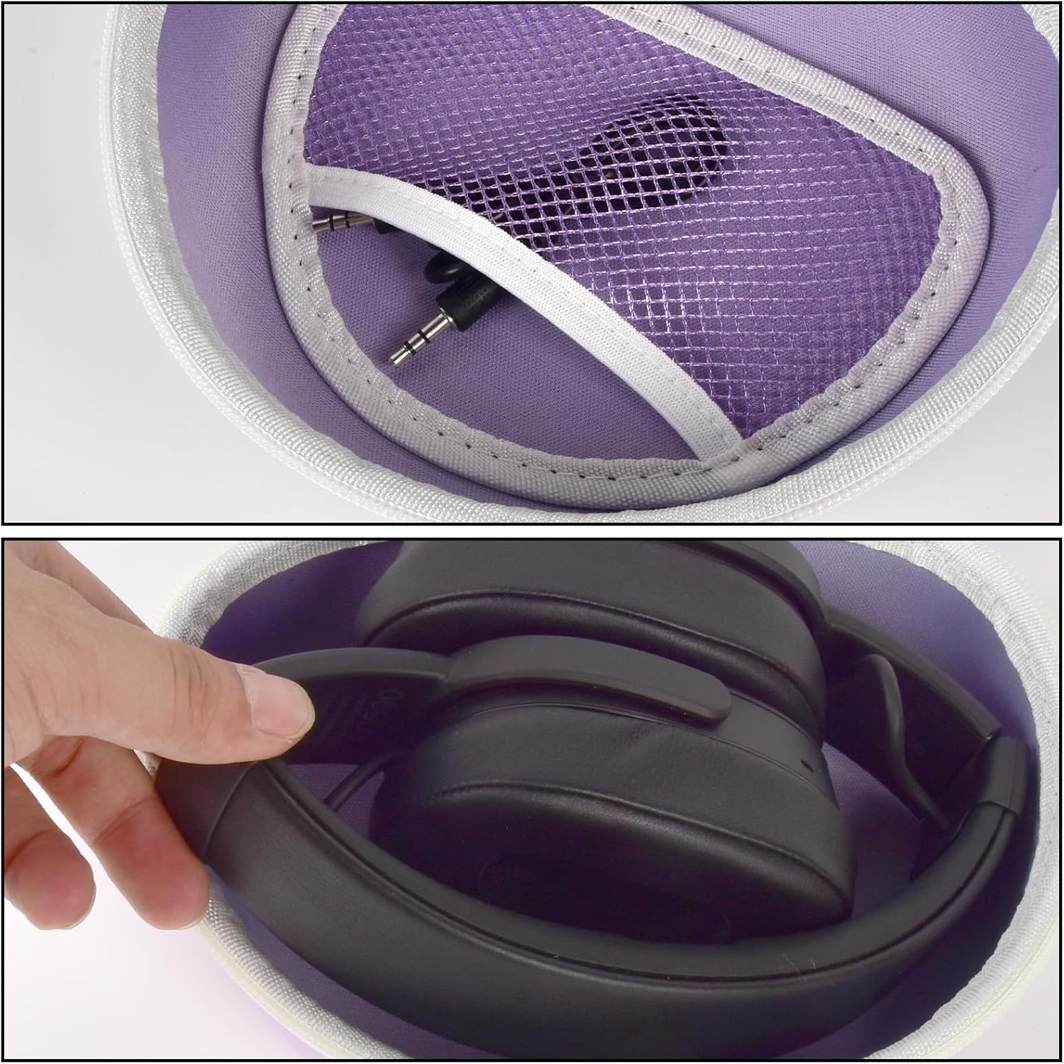 Headphone Case for Skullcandy Crusher/Hesh/Evo Wireless Over-Ear Bluetooth Earphones, for JLab JBuds Lux ANC, for TOZO HT3/HT2 Headphones and More Noise Cancelling Foldable Headset - Box Only (Purple) - Image 5