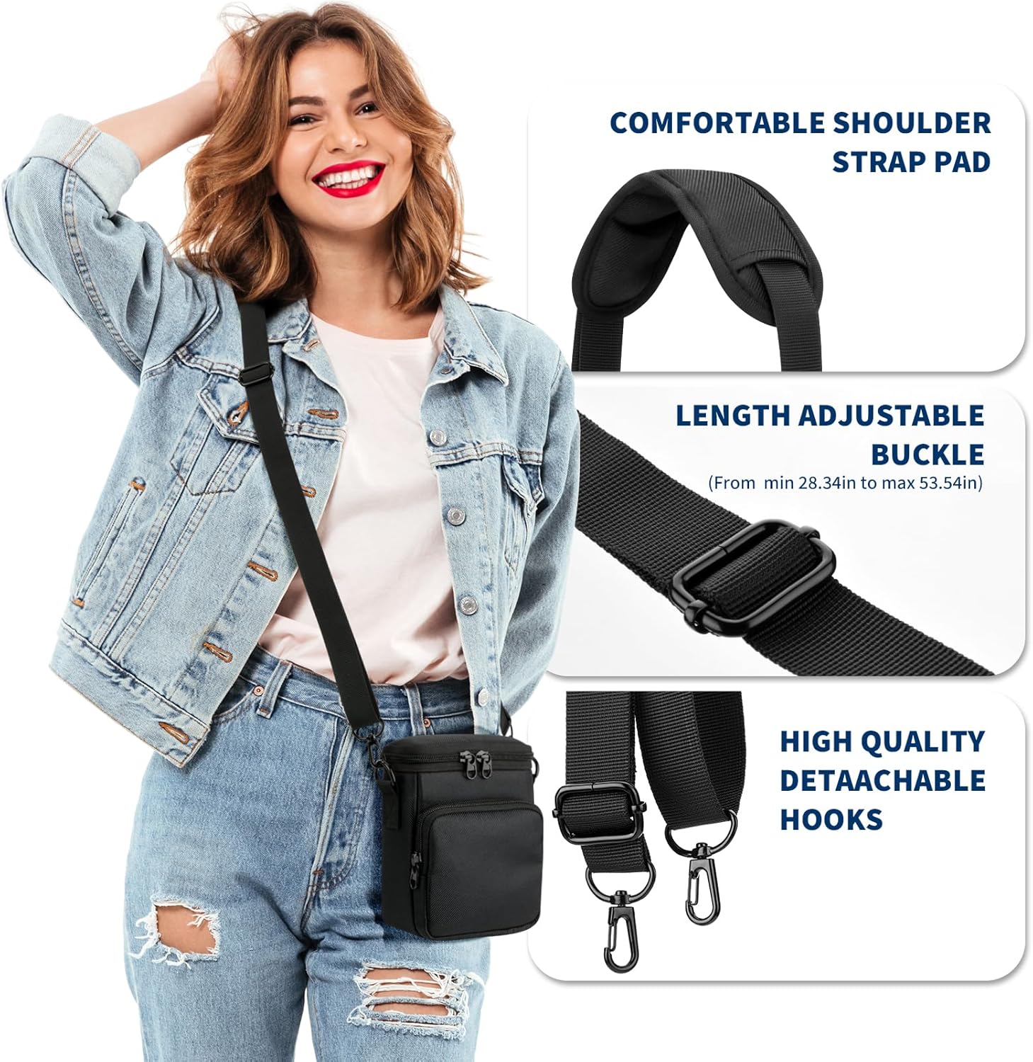 Protective Travel Case Compatible with Fujifilm Instax Mini EVO/LIPLAY/LiPlay+ Hybrid Instant Camera - Portable Storage Bag with Adjustable Strap & Belt Loop, Black (Case Only)‌