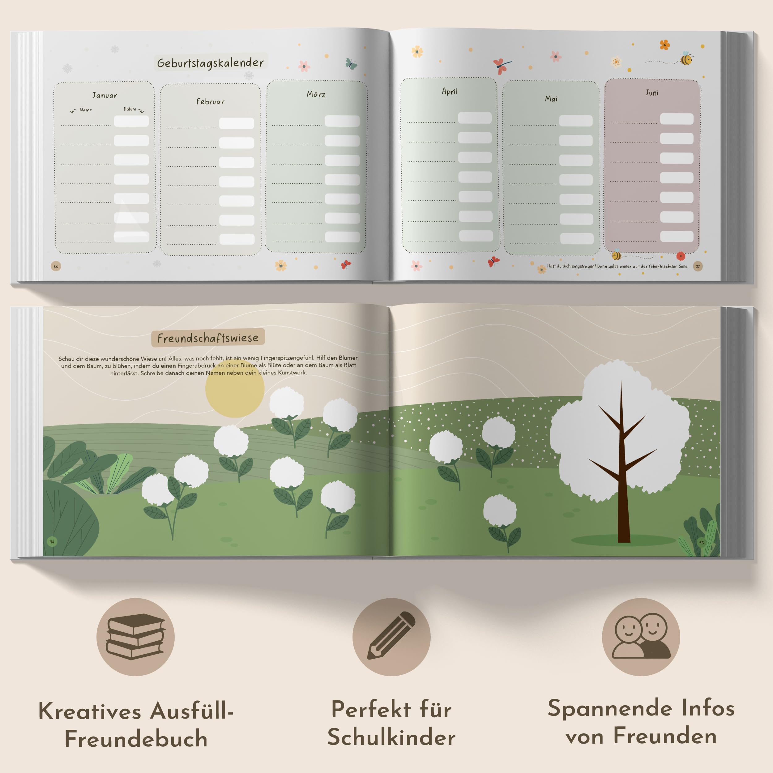 Sophies Kartenwelt Il mio libro dell'amicizia – Libro degli amici scuola elementare – Idea regalo per l'inizio della scuola e ragazzi – Libro degli amici scuola ragazzi ragazze