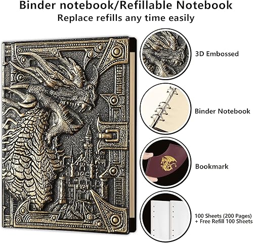 Miniatura 3 de Cuaderno de escritura en relieve 3D para hombres, regalo para el día del padre, regalo de cumpleaños, mazmorras y dragones, GM y jugador, accesorios