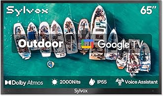 SYLVOX New 65” Outdoor Smart TV, Superior Waterproof Performance, Upgraded Matte Finish for Enhanced Anti-Glare Effect, Full Metal, with Dolby Atoms, 2000nits, Full Sun Pool Pro 2.0+ Series