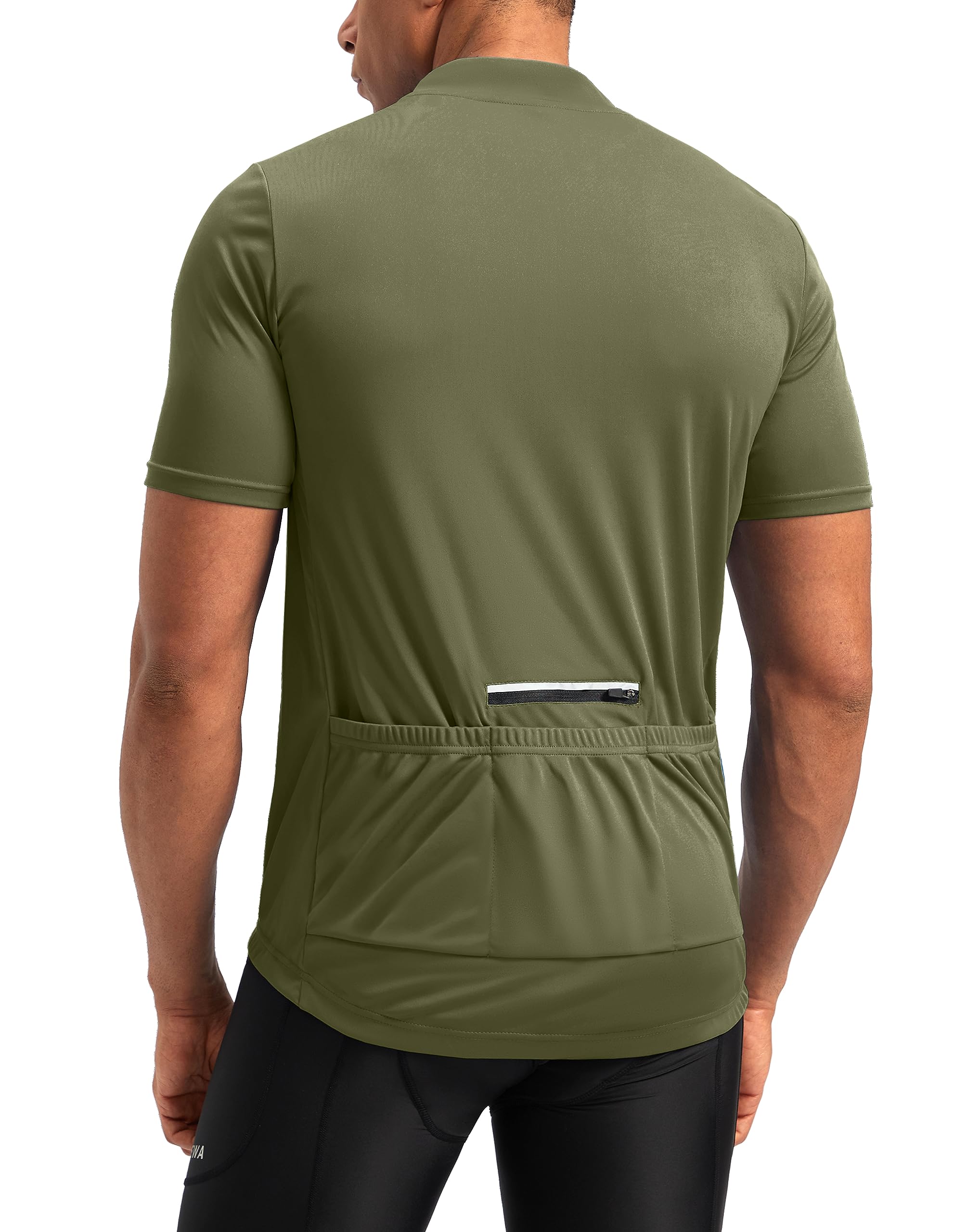 Bikewa Men's Cycling Jersey Moisture Wicking Short Sleeve UPF Half Zip Bike Road Riding Biking Shirts for Men Zipper Pockets