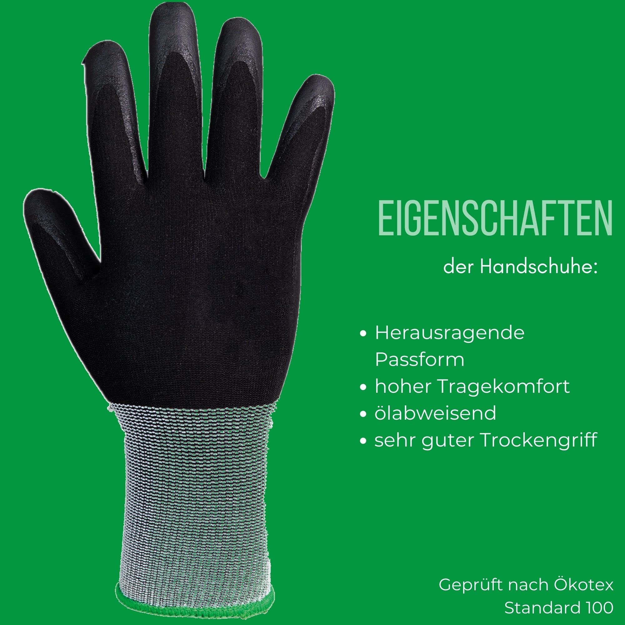 Novatool 36 pares de guantes de protección para hombre, talla 9, nailon, resistentes al aceite, EN388:2016, 4121X, guantes de trabajo, guantes de montaje, guantes de pintura, guantes de mudanza
