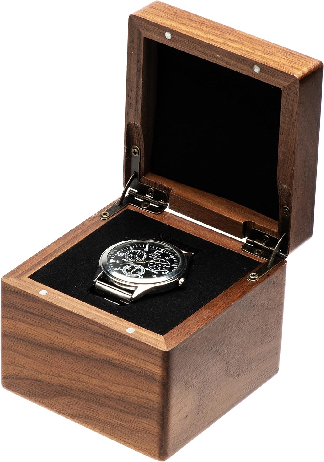 Amazon.com: COSISO Single Walnut Wooden Watch Box Watch Storage Travel ...
