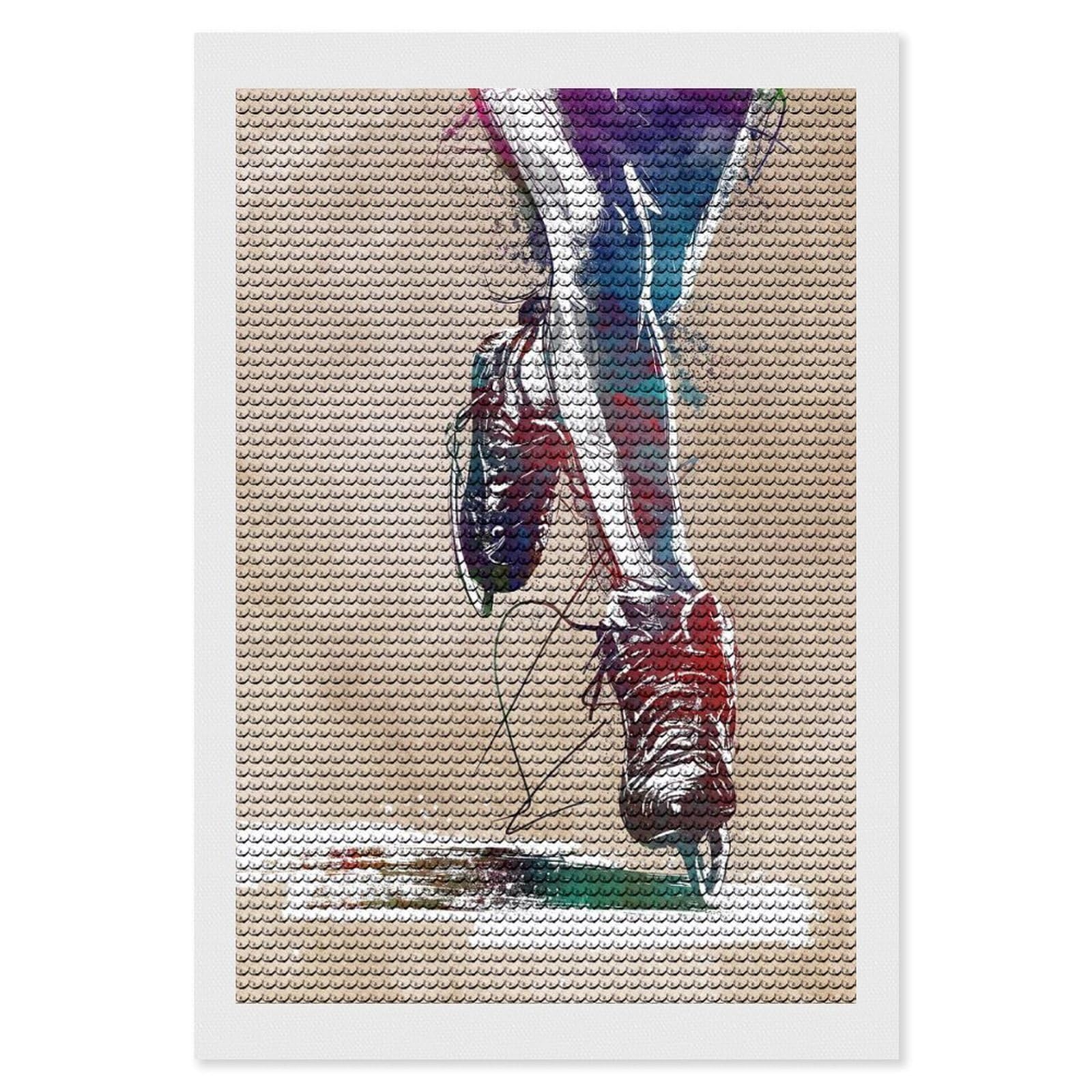 Junmoney Figure Skating Sport 5D Diamond Painting Kit 8"x12", Relaxing DIY, Mindful Craft Project, Full Kit Included, Thoughtful Present