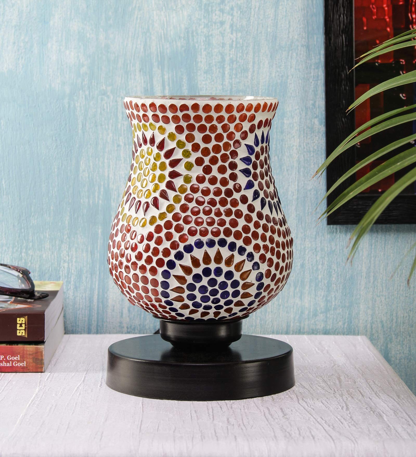 Devansh L208, Multicolor Mosaic Glass Table Lamp (Medium, Multicolor) 1