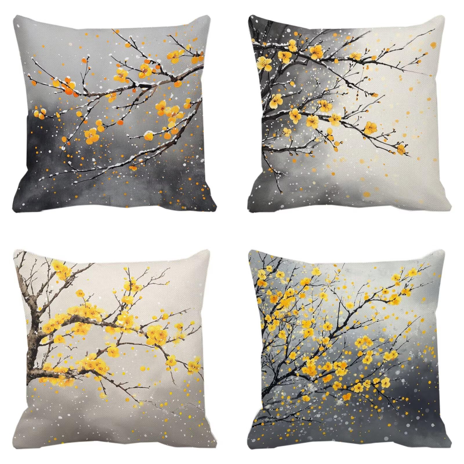 Cojines Sofa Fundas Cojines 40x40cm SúPer Suave Cojin Plano Invierno Juego de 4, Fundas Almohada Impermeable Exterior, Interior Y Exterior Cojin Decorativos, Para JardíN SalóN Regalos NavideñOs P-427