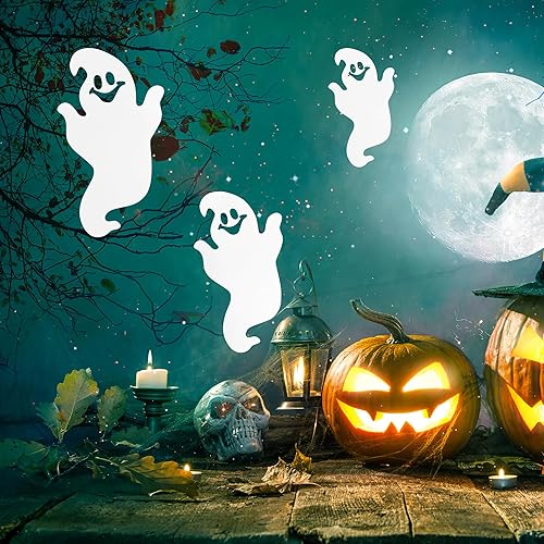 J-Fly Decoraciones colgantes de fantasmas de metal para fiesta de fantasmas de Halloween, decoraciones colgantes para dormitorio, pasillo, puerta,